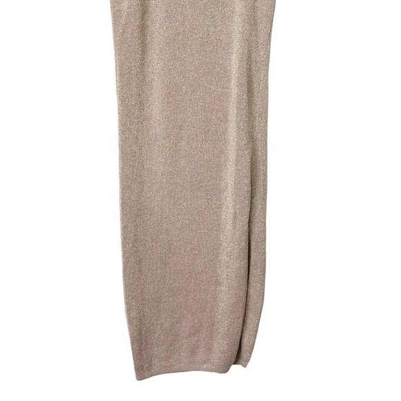 Superdown Womens Revolve Sabrina Knit Midi Dress Nude Metallic Lurex Knit Size S - Picture 8 of 11